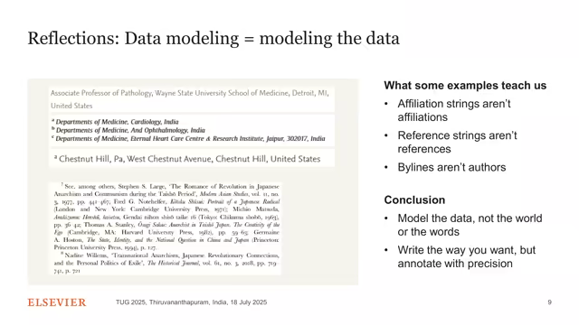 Slide 9: Data modeling equals modeling the data