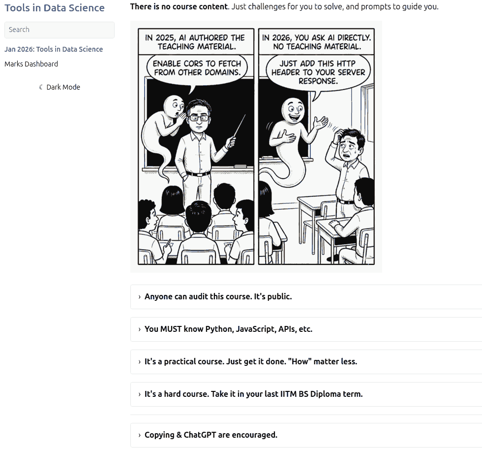 TDS course page explicitly encouraging ChatGPT and collaboration