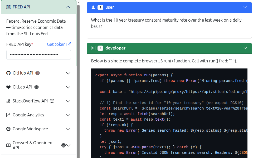FRED API agent — initial question