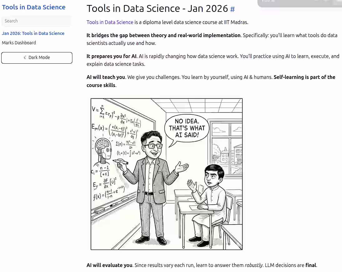 Tools in Data Science course page